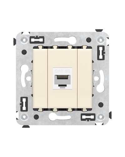 Розетка RJ-45 в стену, кат.5E, Avanti, одинарная, ванильная дымка (4405663). Розетка компьютерная. ДКС в Арзамасе