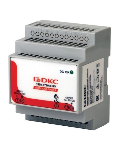 Источник питания однофазный 72Вт, 5А, 12В (XCSD1072W012VAA). Источник питания  MODULAR POWER однофазный. ДКС в Арзамасе