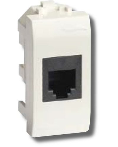 Розетка RJ-45 Brava 1 модуль белая (76457B): Розетка компьютерная экранированная с одним разъёмом в Арзамасе