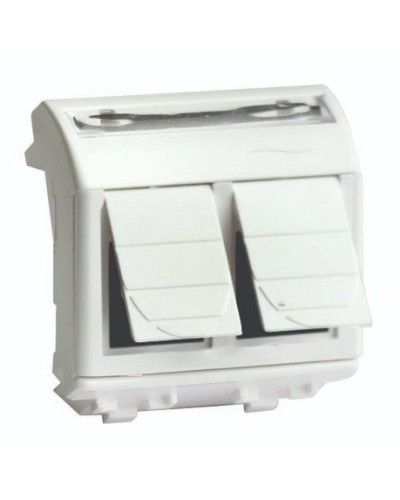 Розетка RJ-45 Brava 2 модуля слоновая кость (75656S): Розетка компьютерная с двумя разъёмами в Арзамасе