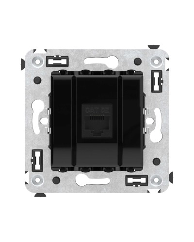 Розетка RJ-45 в стену, кат.5E, Avanti, одинарная, черный квадрат (4402663). Розетка компьютерная. ДКС в Арзамасе