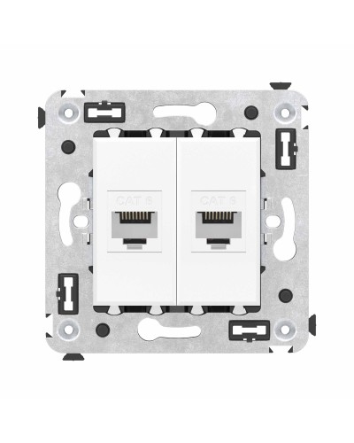 Розетка RJ-45 в стену, кат.6E, Avanti, двойная, белое облако (4400694). Розетка компьютерная. ДКС в Арзамасе