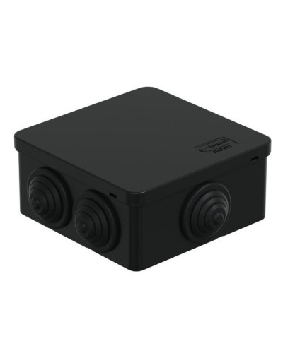 Коробка JBS101 100х100х55, 6 вых., IP55, черная (44037BL-1). Коробка монтажная. Экопласт в Арзамасе