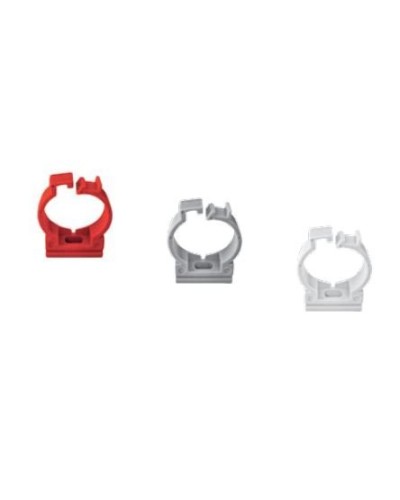 Ecoplast держатель с защелкой для труб D25, АБС, красный (50 шт) (49625-50). Держатель с защелкой для аспирационной системы. Экопласт в Арзамасе