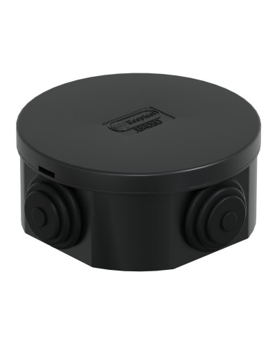 Коробка JBR080 D=80х40, 4 вых., IP44, черная (44005BL-1). Коробка монтажная. Экопласт в Арзамасе