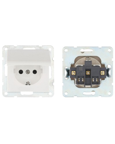 Розетка с з/к, шторками и крышкой, белый LK60 (863404-1). Розетка. Экопласт в Арзамасе