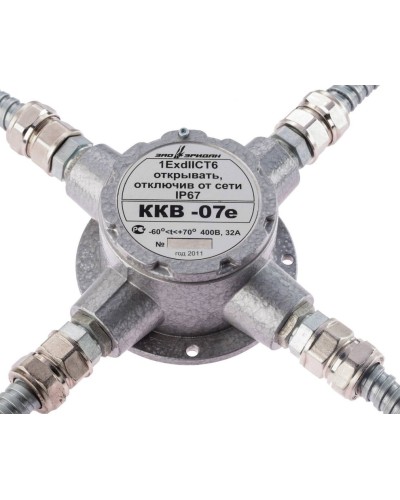ККВ-07е-Ех-А-Р1-К-БК1, ШТ1/2+ШТ1/2+ШТ1/2+ШТ1/2. Коробка коммутационная взрывозащищенная крестообразная. Эридан в Арзамасе
