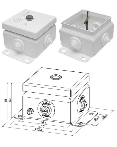 КМ IP55-0808 (без DIN рейки). Коробка монтажная электротехническая. Гефест в Арзамасе