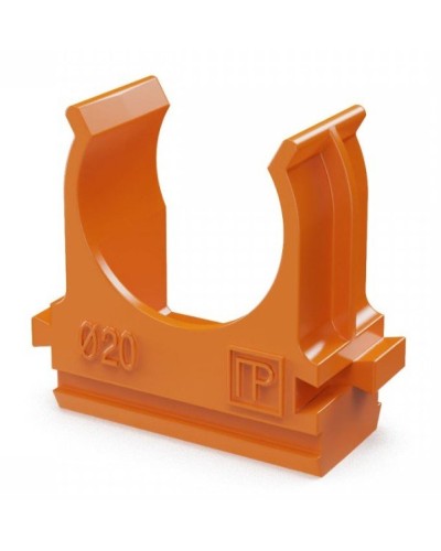 Крепёж-клипса для труб АБС-пластик оранжевая D20 (100 шт) (PR13.0064). Крепление для труб ПВХ. Промрукав в Арзамасе